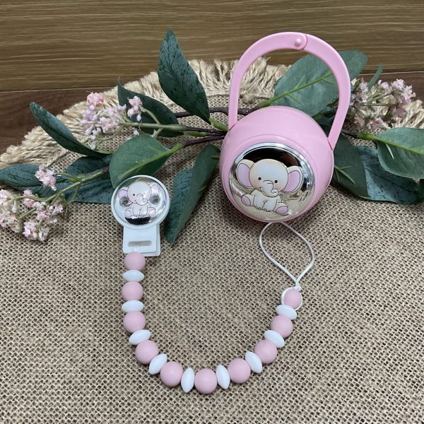 Chupetero rosa elefante