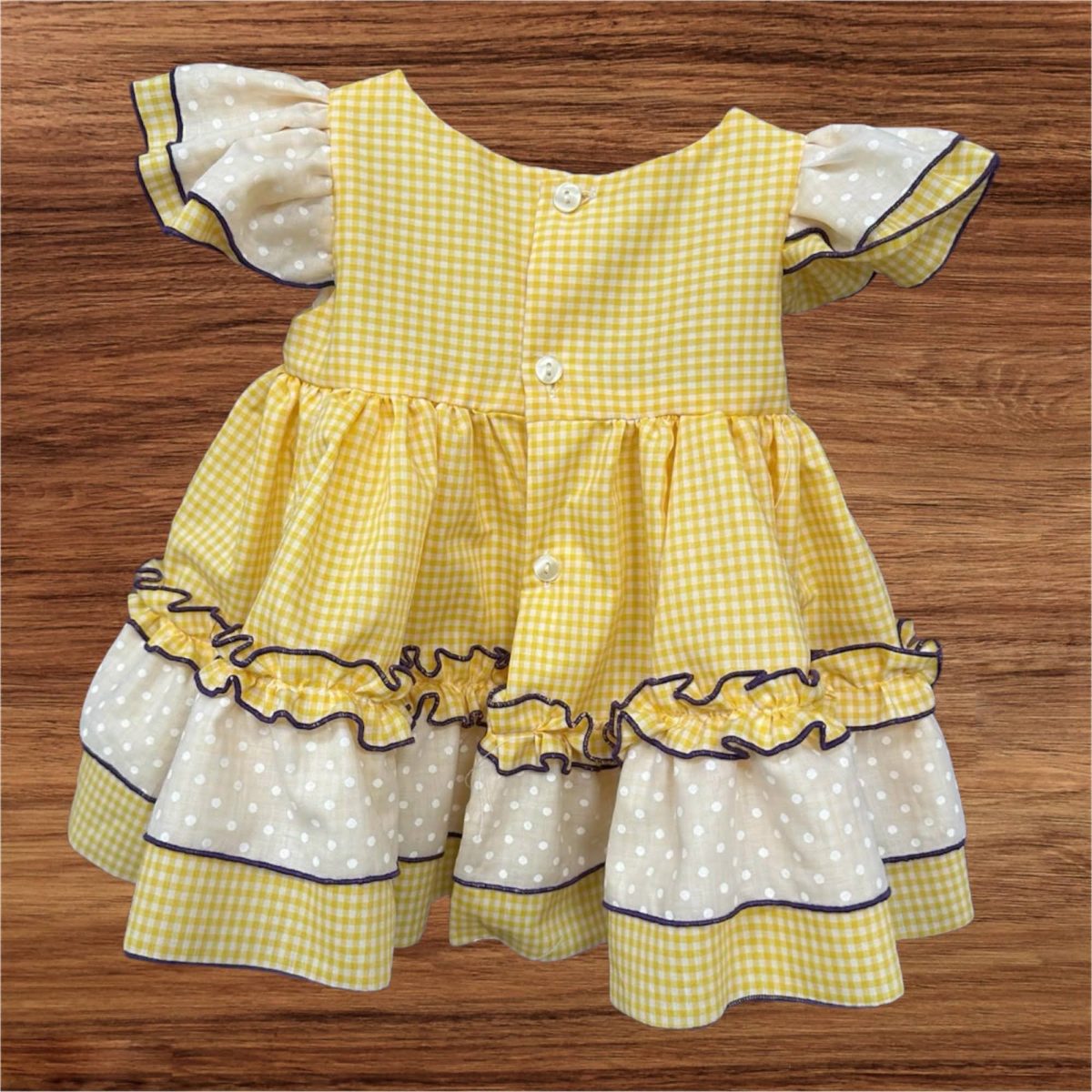 Traje Flamenca vichy amarillo - Imagen 2