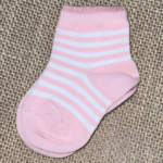 Calcetín rayas rosa