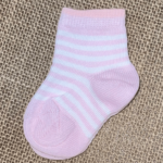 Calcetín rayas rosa palo
