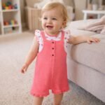 Conjunto camiseta sandía y peto coral