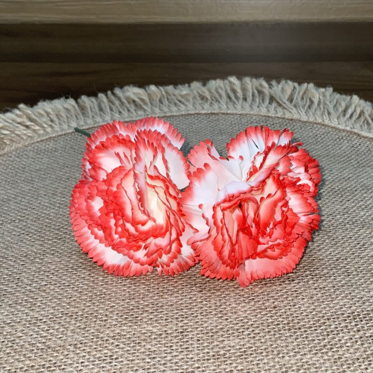 Flor de flamenca blanca con coral - Imagen 1