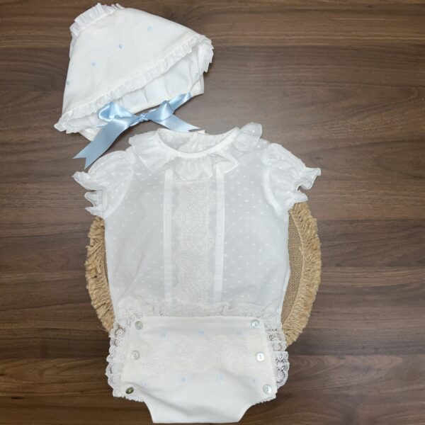 Conjunto ceremonia laurel panetes celeste