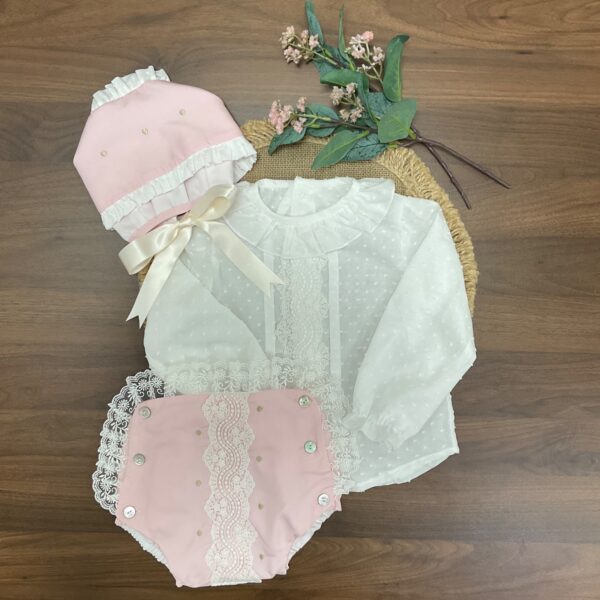 Conjunto ceremonia laurel rosa
