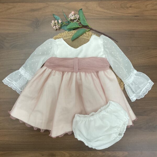 Vestido ceremonia crisantemo rosa