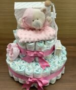 Tarta de pañales rosa