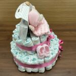 Tarta de pañales rosa - Imagen 3