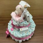 Tarta de pañales rosa - Imagen 2