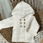 Chaqueta de punto blanca