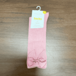 Calcetín largo lazo rosa