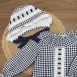 Pelele vichy azul marino - Imagen 3