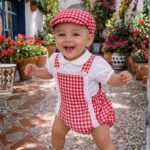 Ranita vichy roja con gorra
