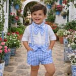 Conjunto niño Vichy Celeste