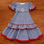 Traje flamenca vichy azul marino - Imagen 2