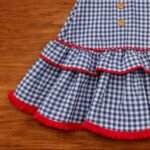 Traje flamenca vichy azul marino - Imagen 4