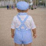 Conjunto niño Vichy Celeste con Gorra - Imagen 2