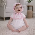 Pelele Azucena Rosa manga corta